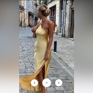 NWT Moonlight Open Back Satin Slit Long Dress COMMENSE